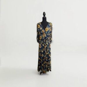 Harlow & Rose Navy Floral Long Sleeve Dress XL NWT